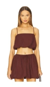 Onia Air Linen Bubble Crop Top