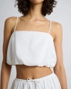 Onia Air Linen Bubble Crop Top In White
