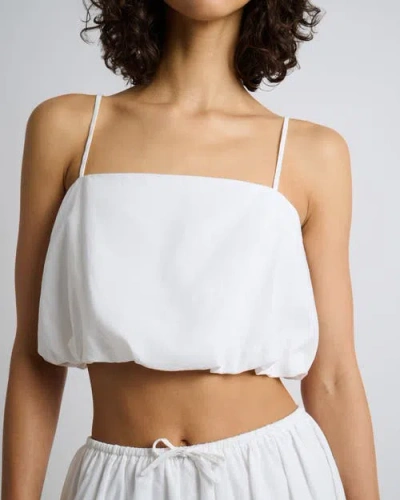 Onia Air Linen Bubble Crop Top In White