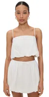 Onia Air Linen Bubble Crop Top In White