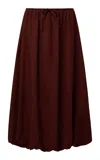 Onia Air Linen Bubble Maxi Skirt In Brown
