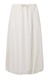 Onia Linen Knit Low Rise Midi Skirt In White