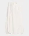 Onia Air Linen Bubble Maxi Skirt In White