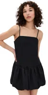 Onia Air Linen Bubble Mini Dress In Black