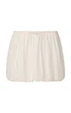 Onia Air Linen Bubble Mini Skirt In White
