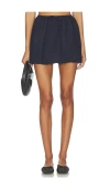 Onia Air Linen Bubble Mini Skirt In Blue