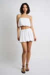 Onia Air Linen Bubble Linen-blend Mini Skirt In White
