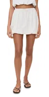 Onia Air Linen Bubble Mini Skirt White In White