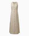 Onia Air Linen Button Down Maxi In Jute/white