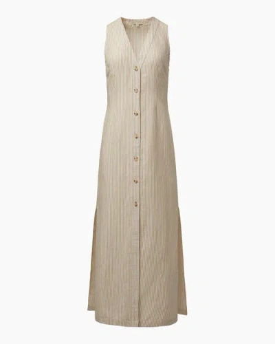 Onia Air Linen Button Down Maxi In Jute/white