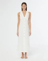 Onia Air Linen-blend Button Down Maxi Dress In White