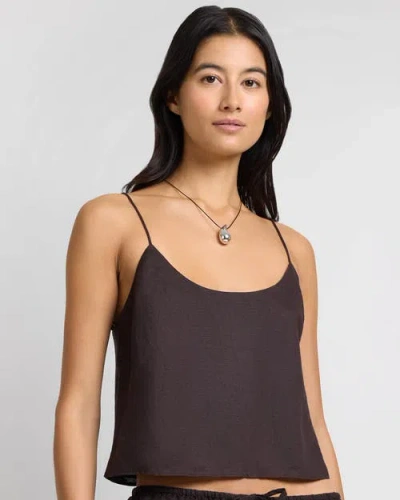 Onia Air Linen Cami Top In Brown