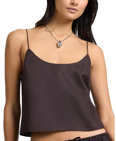 Onia Air Linen Cami Top In Brown