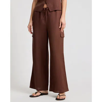 Onia Air Linen Cargo Pant In Brown