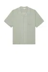 Onia Air Linen Convertible Vacation Shirt In Green