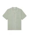 Onia Air Linen Convertible Vacation Shirt In Green