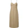 Onia Air Corset Linen-blend Midi Dress In Jute