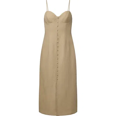ONIA ONIA AIR LINEN CORSET MIDI DRESS