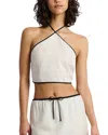 Onia Air Linen Cropped Linen-blend Halter Top In Multi