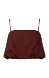 Shop Onia Air Linen Cropped Top In Brown
