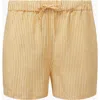Onia Air Linen Elastic Drawstring Short In Burnt Sun/white