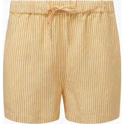 Onia Air Linen Elastic Drawstring Short In Burnt Sun/white