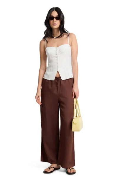 Onia Air Linen Fitted Corset Underwire Top In White