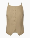 Onia Air Linen High Neck Top In Jute