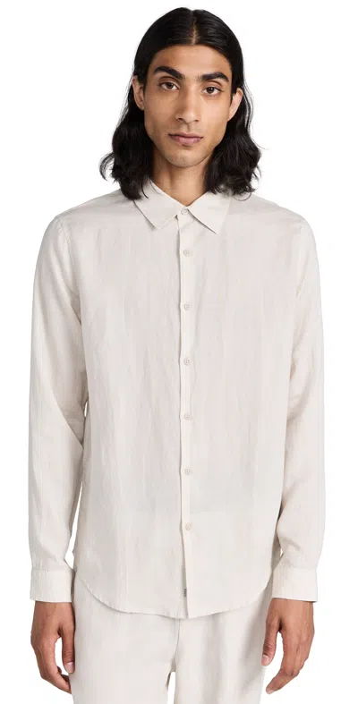 Onia Air Linen Long Sleeve Shirt Stone