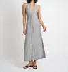 Shop Onia Air Linen Maxi Dress In Deep Navy/white