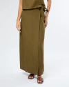 Onia Air Linen-blend Maxi Wrap Skirt In Olive