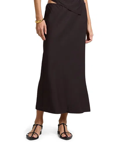 Onia Air Linen Midi Skirt In Black