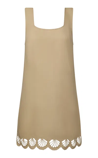 Onia Air Linen Mini Dress In Tan