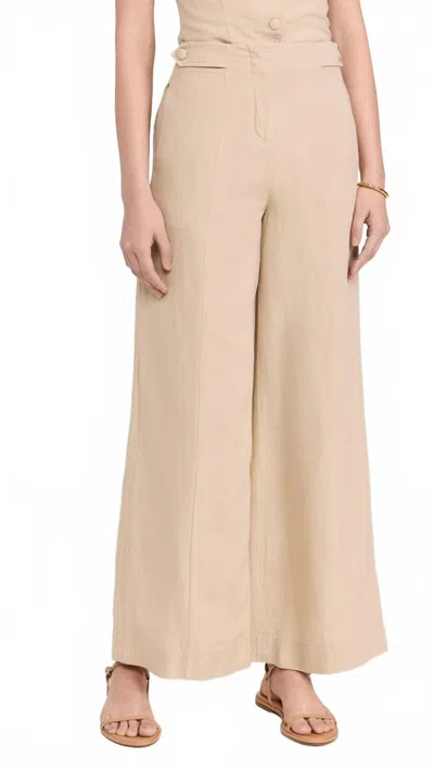 ONIA AIR LINEN PALAZZO PANT IN JUTE
