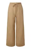 Onia Air Linen Paperbag Pants In Brown
