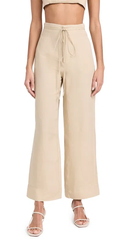 Onia Air Linen Paperbag Trousers Jute