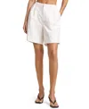 Onia Air Linen Pleated Bermuda Short In White