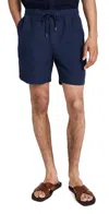 Onia Air Linen Pull-on Shorts 6 Deep Navy