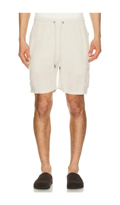 Onia Air Linen Pull On Cargo Short In Neutral