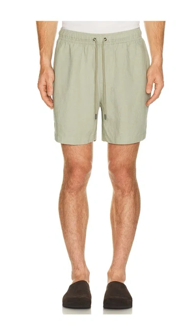 Onia Air Linen Pull On Short 6 In Green