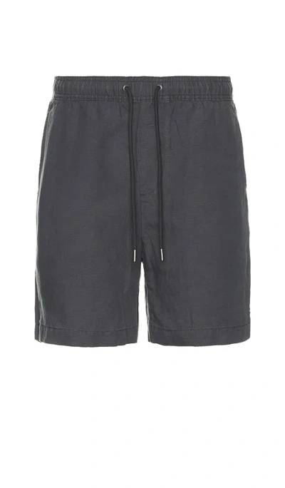 Onia Air Linen Pull On Short 6 Shorts In Gunmetal