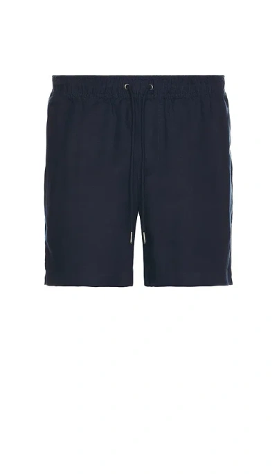Onia Air Linen Pull-on Shorts 6 In Blue
