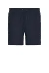 Onia Air Linen Pull-on Shorts 6 In Blue