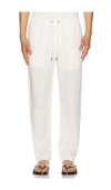 Onia Air Linen Pull-on Pant In White