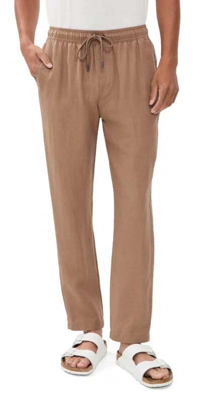 Onia Air Linen Pull-on Pants Sandlewood In Brown