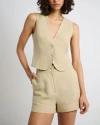Onia Air Linen Relaxed Vest In Brown