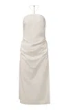 Onia Air Linen Ruched Halter Dress