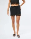 Onia Air Linen Scallop Mini Skirt In Black