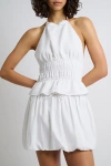 Onia Air Linen Smocked Halter Top In White, Women's At Urban Outfitters In White
