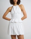 Onia Air Linen Smocked Halter Top In White